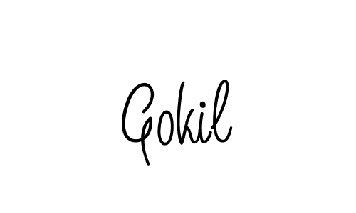 if you are searching for the best signature style for your name Gokil. so please give up your signature search. here we have designed multiple signature styles  using Angelique-Rose-font-FFP. Gokil signature style 5 images and pictures png
