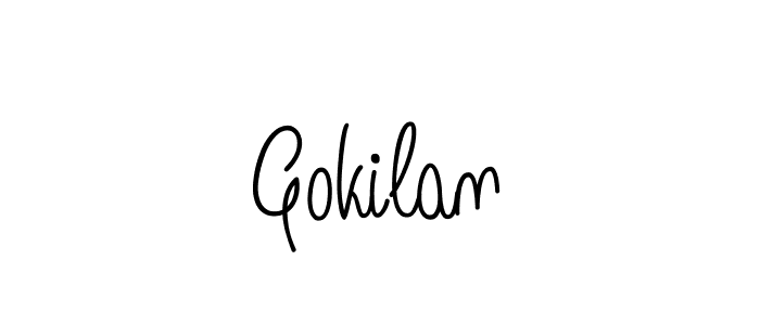 How to make Gokilan name signature. Use Angelique-Rose-font-FFP style for creating short signs online. This is the latest handwritten sign. Gokilan signature style 5 images and pictures png