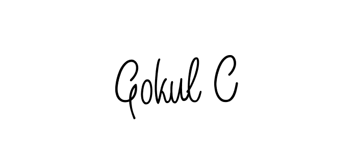How to make Gokul C name signature. Use Angelique-Rose-font-FFP style for creating short signs online. This is the latest handwritten sign. Gokul C signature style 5 images and pictures png