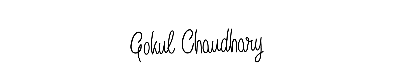 Use a signature maker to create a handwritten signature online. With this signature software, you can design (Angelique-Rose-font-FFP) your own signature for name Gokul Chaudhary. Gokul Chaudhary signature style 5 images and pictures png