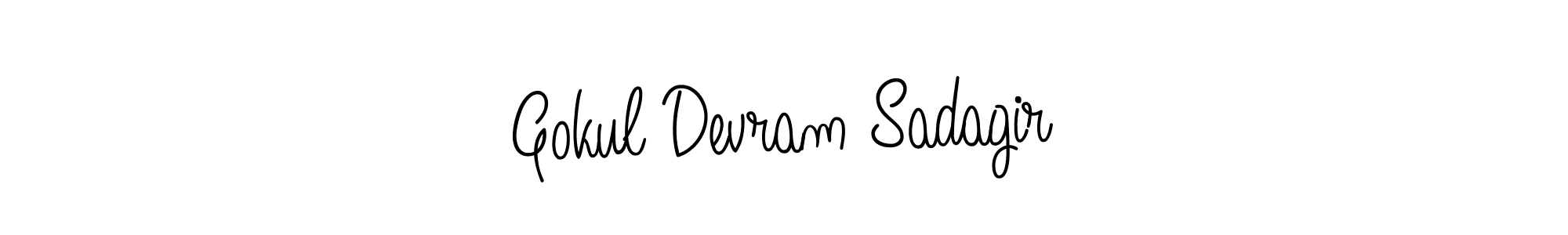 The best way (Angelique-Rose-font-FFP) to make a short signature is to pick only two or three words in your name. The name Gokul Devram Sadagir include a total of six letters. For converting this name. Gokul Devram Sadagir signature style 5 images and pictures png