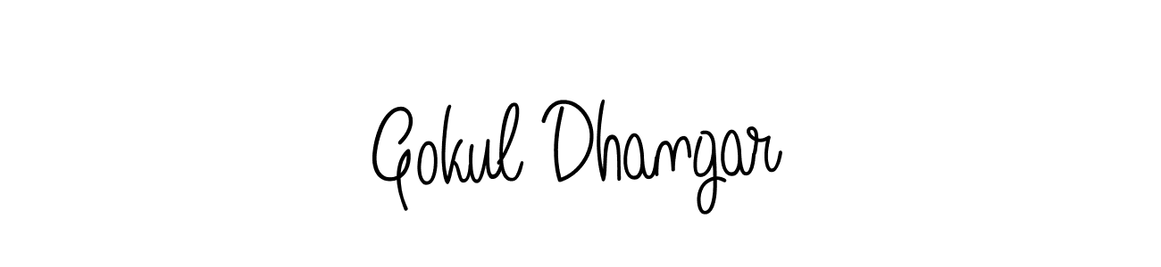 Angelique-Rose-font-FFP is a professional signature style that is perfect for those who want to add a touch of class to their signature. It is also a great choice for those who want to make their signature more unique. Get Gokul Dhangar name to fancy signature for free. Gokul Dhangar signature style 5 images and pictures png