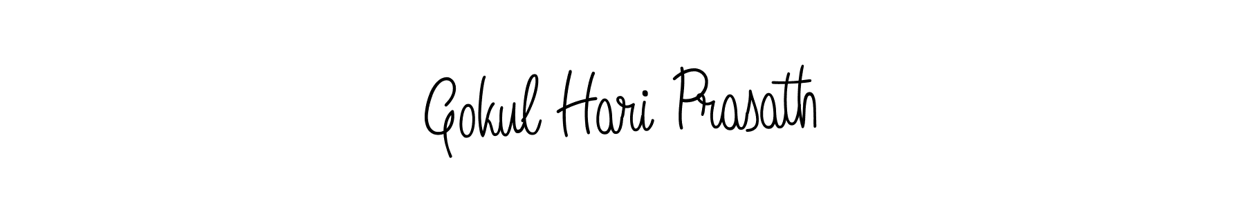 Use a signature maker to create a handwritten signature online. With this signature software, you can design (Angelique-Rose-font-FFP) your own signature for name Gokul Hari Prasath. Gokul Hari Prasath signature style 5 images and pictures png