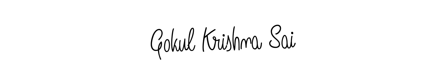 if you are searching for the best signature style for your name Gokul Krishna Sai. so please give up your signature search. here we have designed multiple signature styles  using Angelique-Rose-font-FFP. Gokul Krishna Sai signature style 5 images and pictures png