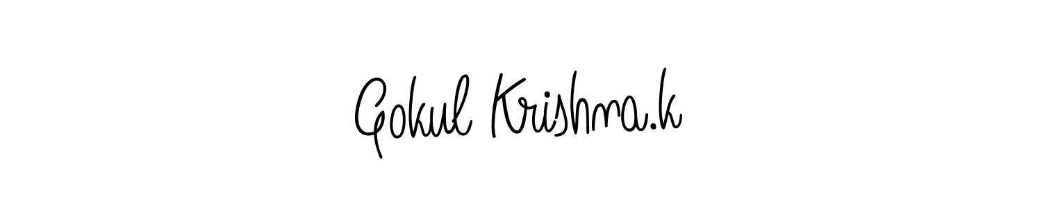 Once you've used our free online signature maker to create your best signature Angelique-Rose-font-FFP style, it's time to enjoy all of the benefits that Gokul Krishna.k name signing documents. Gokul Krishna.k signature style 5 images and pictures png