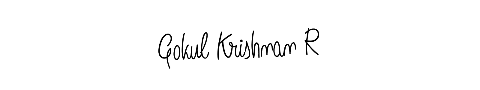 Create a beautiful signature design for name Gokul Krishnan R. With this signature (Angelique-Rose-font-FFP) fonts, you can make a handwritten signature for free. Gokul Krishnan R signature style 5 images and pictures png