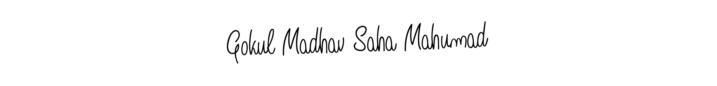 Create a beautiful signature design for name Gokul Madhav Saha Mahumad. With this signature (Angelique-Rose-font-FFP) fonts, you can make a handwritten signature for free. Gokul Madhav Saha Mahumad signature style 5 images and pictures png