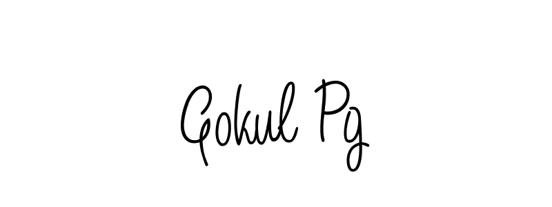 How to make Gokul Pg name signature. Use Angelique-Rose-font-FFP style for creating short signs online. This is the latest handwritten sign. Gokul Pg signature style 5 images and pictures png