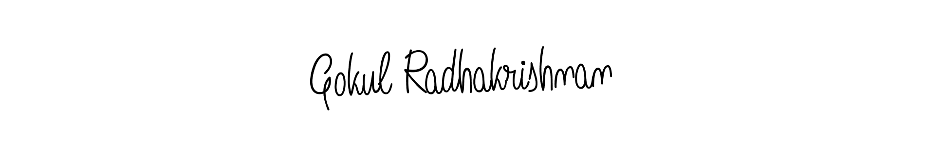 How to make Gokul Radhakrishnan name signature. Use Angelique-Rose-font-FFP style for creating short signs online. This is the latest handwritten sign. Gokul Radhakrishnan signature style 5 images and pictures png