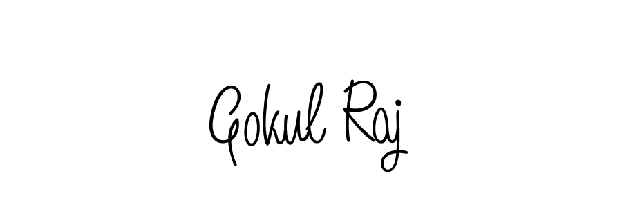 How to make Gokul Raj name signature. Use Angelique-Rose-font-FFP style for creating short signs online. This is the latest handwritten sign. Gokul Raj signature style 5 images and pictures png