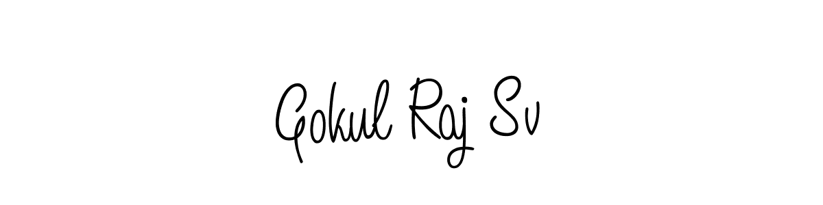This is the best signature style for the Gokul Raj Sv name. Also you like these signature font (Angelique-Rose-font-FFP). Mix name signature. Gokul Raj Sv signature style 5 images and pictures png