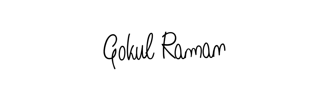 Make a beautiful signature design for name Gokul Raman. With this signature (Angelique-Rose-font-FFP) style, you can create a handwritten signature for free. Gokul Raman signature style 5 images and pictures png
