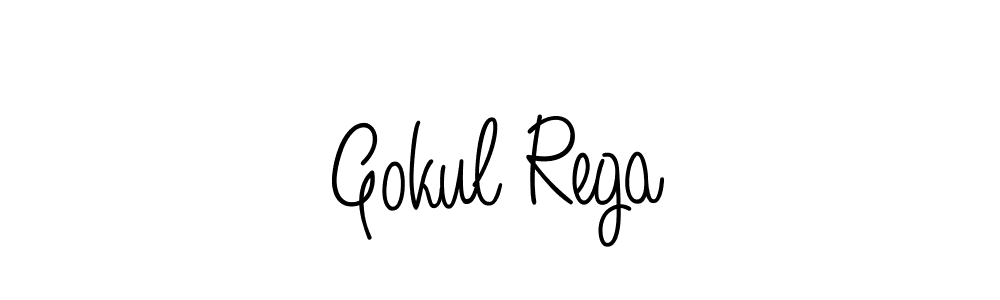 Create a beautiful signature design for name Gokul Rega. With this signature (Angelique-Rose-font-FFP) fonts, you can make a handwritten signature for free. Gokul Rega signature style 5 images and pictures png
