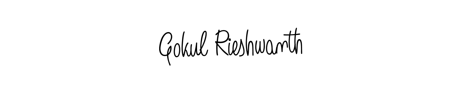 Design your own signature with our free online signature maker. With this signature software, you can create a handwritten (Angelique-Rose-font-FFP) signature for name Gokul Rieshwanth. Gokul Rieshwanth signature style 5 images and pictures png