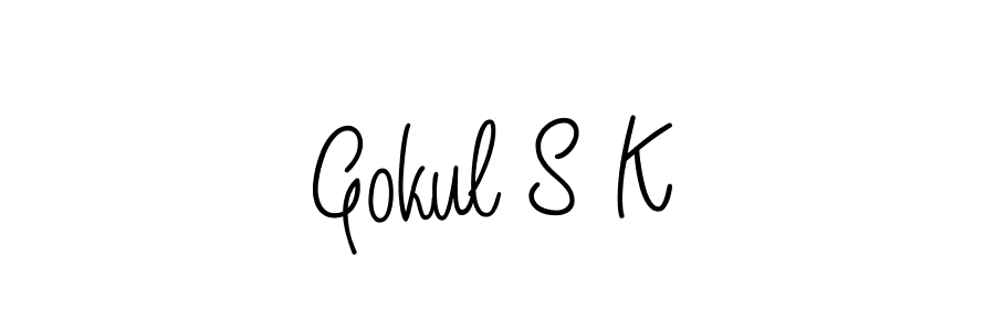 Best and Professional Signature Style for Gokul S K. Angelique-Rose-font-FFP Best Signature Style Collection. Gokul S K signature style 5 images and pictures png