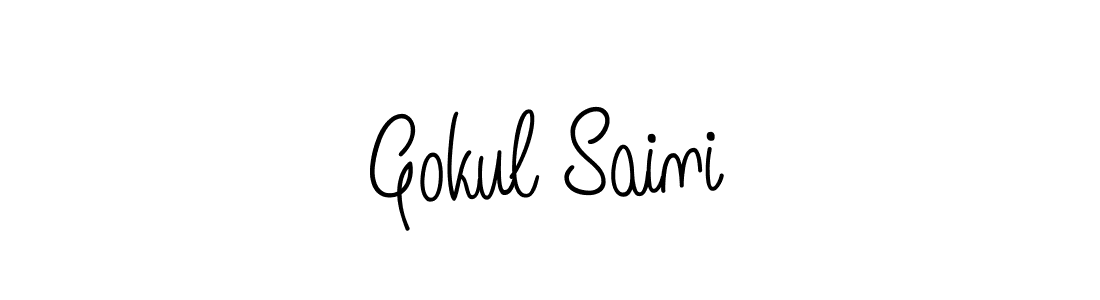 Design your own signature with our free online signature maker. With this signature software, you can create a handwritten (Angelique-Rose-font-FFP) signature for name Gokul Saini. Gokul Saini signature style 5 images and pictures png