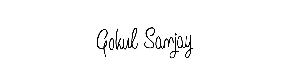 You can use this online signature creator to create a handwritten signature for the name Gokul Sanjay. This is the best online autograph maker. Gokul Sanjay signature style 5 images and pictures png