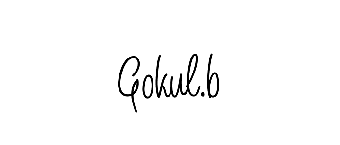 How to make Gokul.b name signature. Use Angelique-Rose-font-FFP style for creating short signs online. This is the latest handwritten sign. Gokul.b signature style 5 images and pictures png