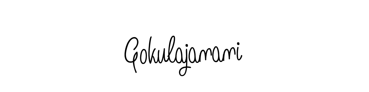 if you are searching for the best signature style for your name Gokulajanani. so please give up your signature search. here we have designed multiple signature styles  using Angelique-Rose-font-FFP. Gokulajanani signature style 5 images and pictures png