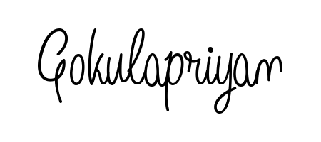 Create your official email sign-off with Gokulapriyan name in Angelique-Rose-font-FFP style. Crisp, clean, and perfectly legible across all screens. Gokulapriyan signature style 5 images and pictures png