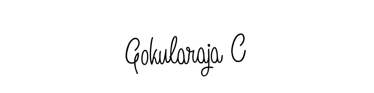 Design your own signature with our free online signature maker. With this signature software, you can create a handwritten (Angelique-Rose-font-FFP) signature for name Gokularaja C. Gokularaja C signature style 5 images and pictures png