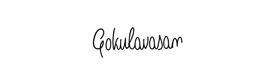 Make a beautiful signature design for name Gokulavasan. With this signature (Angelique-Rose-font-FFP) style, you can create a handwritten signature for free. Gokulavasan signature style 5 images and pictures png