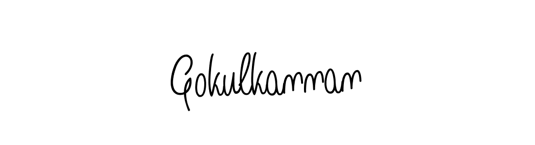 How to make Gokulkannan name signature. Use Angelique-Rose-font-FFP style for creating short signs online. This is the latest handwritten sign. Gokulkannan signature style 5 images and pictures png