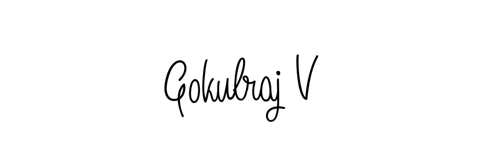 Gokulraj V stylish signature style. Best Handwritten Sign (Angelique-Rose-font-FFP) for my name. Handwritten Signature Collection Ideas for my name Gokulraj V. Gokulraj V signature style 5 images and pictures png