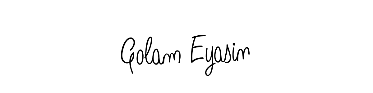 Use a signature maker to create a handwritten signature online. With this signature software, you can design (Angelique-Rose-font-FFP) your own signature for name Golam Eyasin. Golam Eyasin signature style 5 images and pictures png