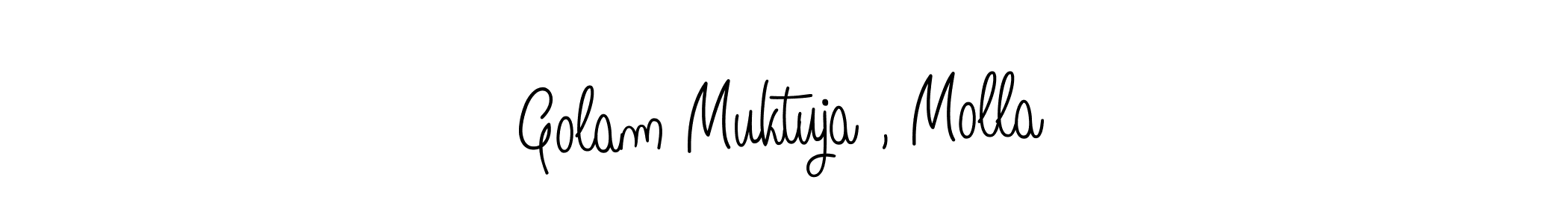 You should practise on your own different ways (Angelique-Rose-font-FFP) to write your name (Golam Muktuja , Molla) in signature. don't let someone else do it for you. Golam Muktuja , Molla signature style 5 images and pictures png