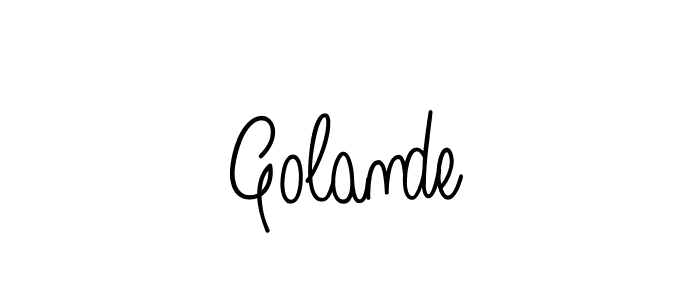 Use a signature maker to create a handwritten signature online. With this signature software, you can design (Angelique-Rose-font-FFP) your own signature for name Golande. Golande signature style 5 images and pictures png