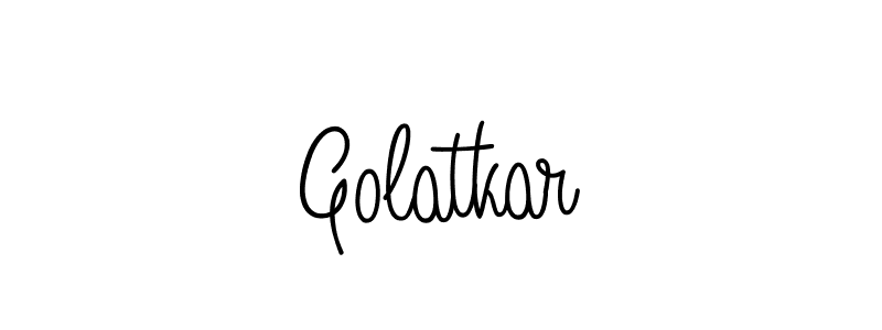 How to make Golatkar name signature. Use Angelique-Rose-font-FFP style for creating short signs online. This is the latest handwritten sign. Golatkar signature style 5 images and pictures png
