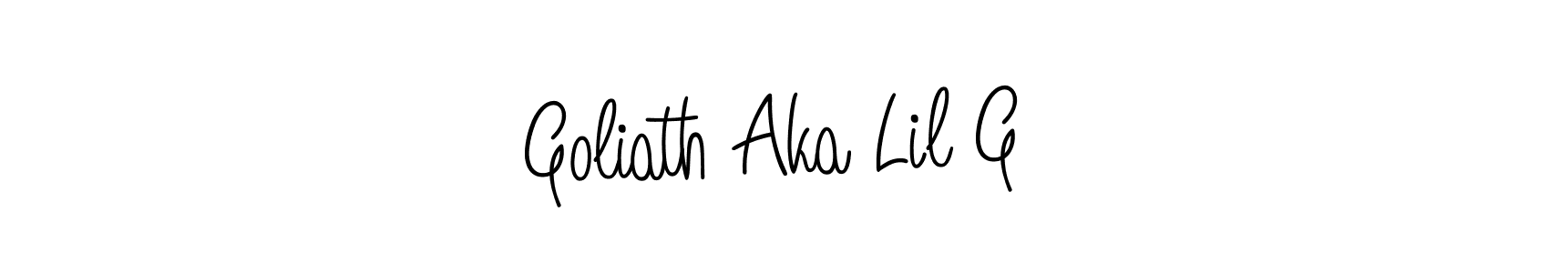 Goliath Aka Lil G stylish signature style. Best Handwritten Sign (Angelique-Rose-font-FFP) for my name. Handwritten Signature Collection Ideas for my name Goliath Aka Lil G. Goliath Aka Lil G signature style 5 images and pictures png