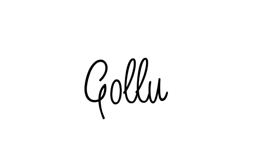 Use a signature maker to create a handwritten signature online. With this signature software, you can design (Angelique-Rose-font-FFP) your own signature for name Gollu. Gollu signature style 5 images and pictures png