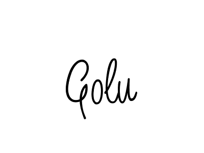 You should practise on your own different ways (Angelique-Rose-font-FFP) to write your name (Golu) in signature. don't let someone else do it for you. Golu signature style 5 images and pictures png