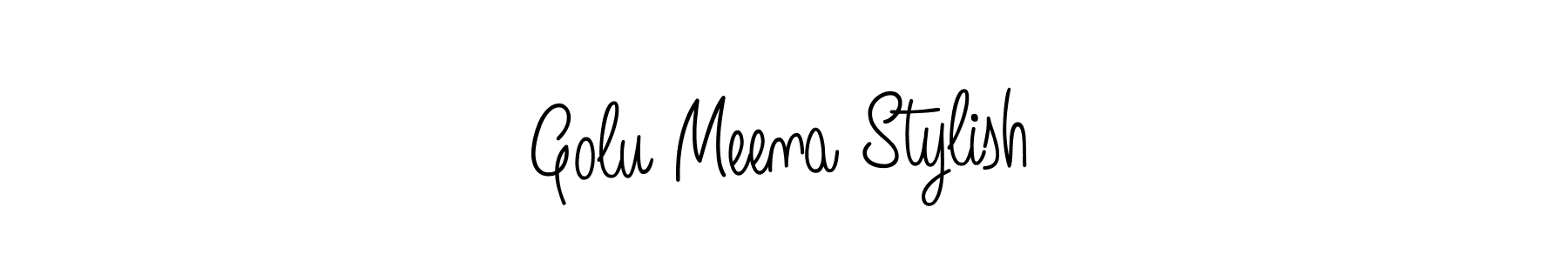 Golu Meena Stylish stylish signature style. Best Handwritten Sign (Angelique-Rose-font-FFP) for my name. Handwritten Signature Collection Ideas for my name Golu Meena Stylish. Golu Meena Stylish signature style 5 images and pictures png