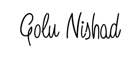 The Angelique-Rose-font-FFP font transforms the name Golu Nishad into an executive sign with sharp precision and distinguished character. Golu Nishad signature style 5 images and pictures png