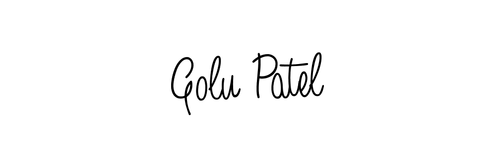 Golu Patel stylish signature style. Best Handwritten Sign (Angelique-Rose-font-FFP) for my name. Handwritten Signature Collection Ideas for my name Golu Patel. Golu Patel signature style 5 images and pictures png