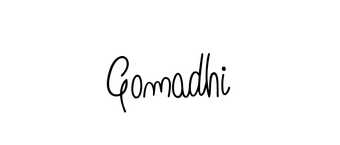 Design your own signature with our free online signature maker. With this signature software, you can create a handwritten (Angelique-Rose-font-FFP) signature for name Gomadhi. Gomadhi signature style 5 images and pictures png