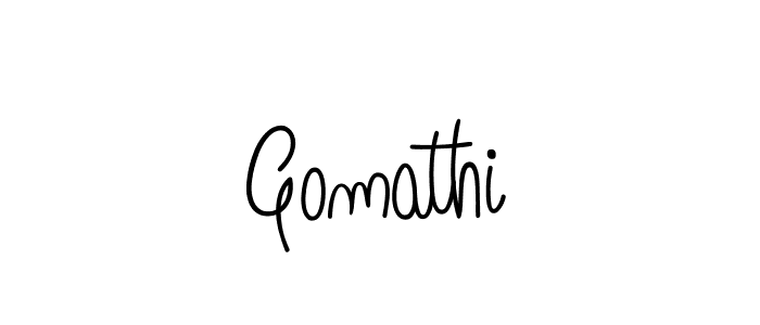 Create a beautiful signature design for name Gomathi. With this signature (Angelique-Rose-font-FFP) fonts, you can make a handwritten signature for free. Gomathi signature style 5 images and pictures png