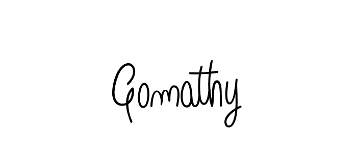 You should practise on your own different ways (Angelique-Rose-font-FFP) to write your name (Gomathy) in signature. don't let someone else do it for you. Gomathy signature style 5 images and pictures png