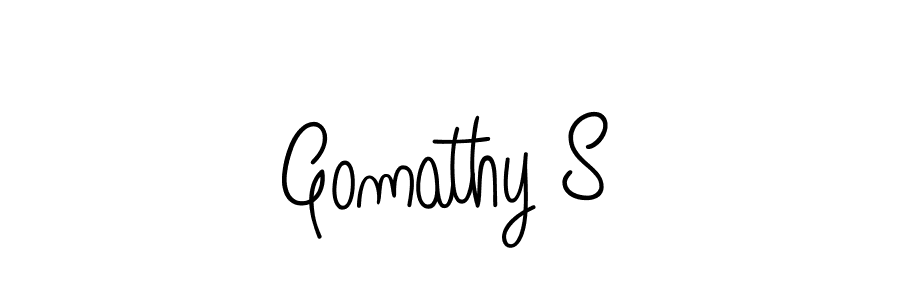 You should practise on your own different ways (Angelique-Rose-font-FFP) to write your name (Gomathy S) in signature. don't let someone else do it for you. Gomathy S signature style 5 images and pictures png