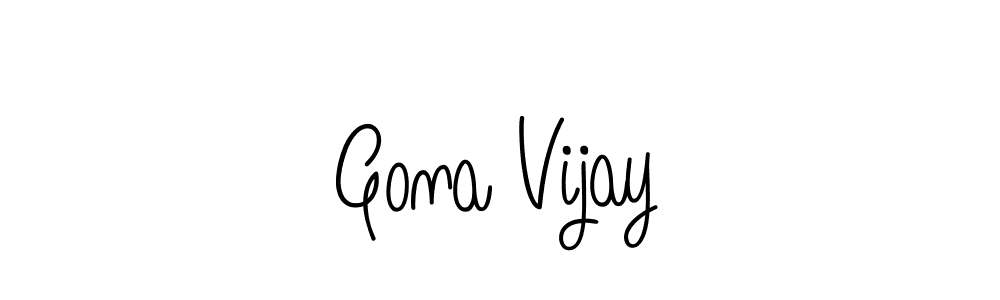 Use a signature maker to create a handwritten signature online. With this signature software, you can design (Angelique-Rose-font-FFP) your own signature for name Gona Vijay. Gona Vijay signature style 5 images and pictures png