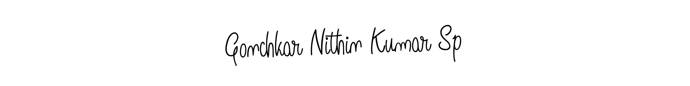 if you are searching for the best signature style for your name Gonchkar Nithin Kumar Sp. so please give up your signature search. here we have designed multiple signature styles  using Angelique-Rose-font-FFP. Gonchkar Nithin Kumar Sp signature style 5 images and pictures png
