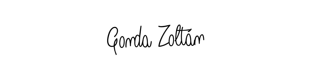 Design your own signature with our free online signature maker. With this signature software, you can create a handwritten (Angelique-Rose-font-FFP) signature for name Gonda Zoltán. Gonda Zoltán signature style 5 images and pictures png