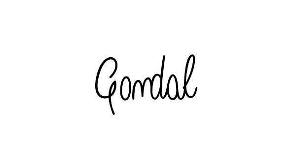 Make a beautiful signature design for name Gondal. With this signature (Angelique-Rose-font-FFP) style, you can create a handwritten signature for free. Gondal signature style 5 images and pictures png