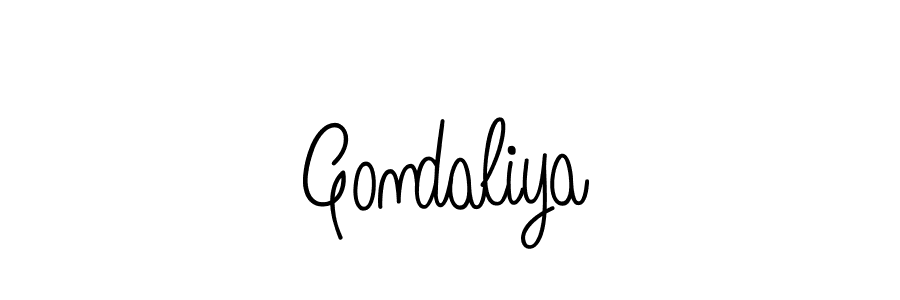 You should practise on your own different ways (Angelique-Rose-font-FFP) to write your name (Gondaliya) in signature. don't let someone else do it for you. Gondaliya signature style 5 images and pictures png