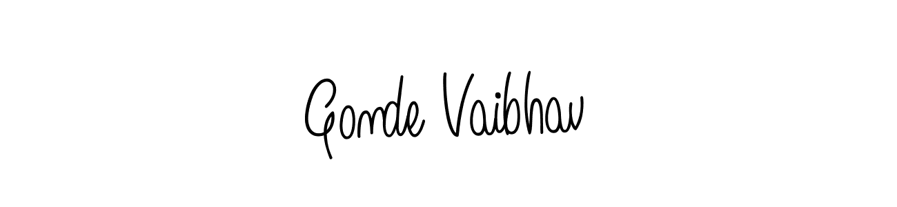 if you are searching for the best signature style for your name Gonde Vaibhav. so please give up your signature search. here we have designed multiple signature styles  using Angelique-Rose-font-FFP. Gonde Vaibhav signature style 5 images and pictures png