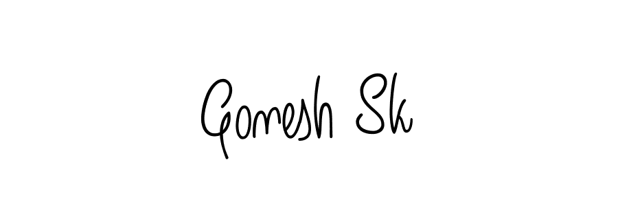 Make a beautiful signature design for name Gonesh Sk. With this signature (Angelique-Rose-font-FFP) style, you can create a handwritten signature for free. Gonesh Sk signature style 5 images and pictures png