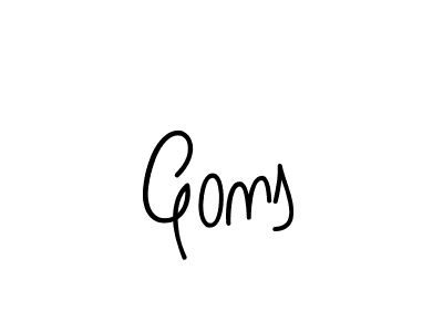 Create a beautiful signature design for name Gons. With this signature (Angelique-Rose-font-FFP) fonts, you can make a handwritten signature for free. Gons signature style 5 images and pictures png